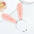 thumbnail image 3 of Diadema con orejas largas de conejo, accesorios para el cabello, diadema ajustable con orejas para el cabello. Rosado, 3 of 8