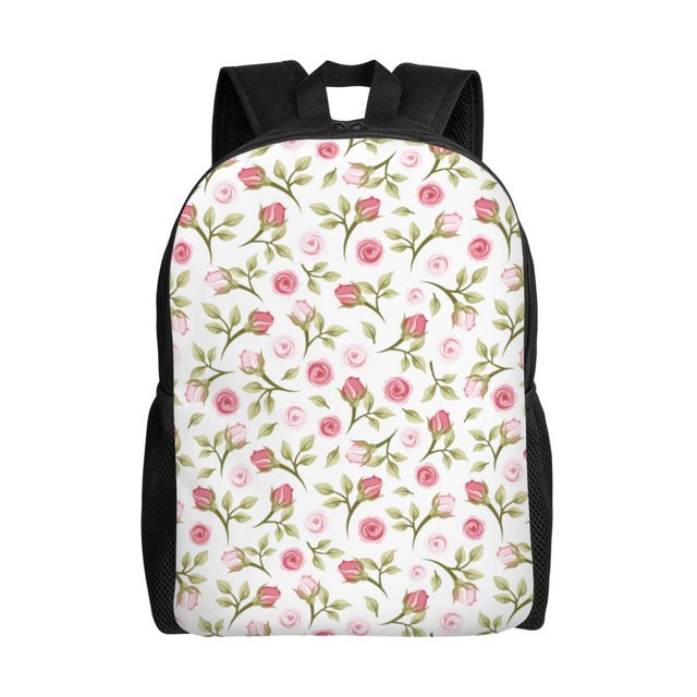 Disketp Rose Flowers Mochila Unisex de Apertura Lateral Completa, Mochila para Laptop para Escuela, Trabajo y Viajes