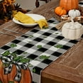 thumbnail image 3 of Festive Fall Table Runner - Buffalo Plaid Check Pumpkins Leaves Thankful Farmhouse Table Decoration - 3 Sizes Available 13 x 72in, 3 of 5
