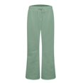 thumbnail image 6 of WULMLEO Wide Leg Sweatpants Women Casual Flare Pants with Pockets Straight Leg Y2k Baggy Sweatpants Fall Fleece Sweat Pants Mint Green L, 6 of 9