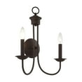 thumbnail image 4 of Livex Lighting Estate 2-Light Contemporary Metal Wall Sconce in Bronze, 4 of 9
