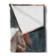 thumbnail image 2 of Farm Animal Soft Flannel Fleece Throw Blanket, Picturesque Palomino and Chestnut Horse Run Fast at Meadow with Wild Flowers, Cozy Plush for Indoor and Outdoor Use, 50" x 60", Multicolor, by Ambesonne, 2 of 5