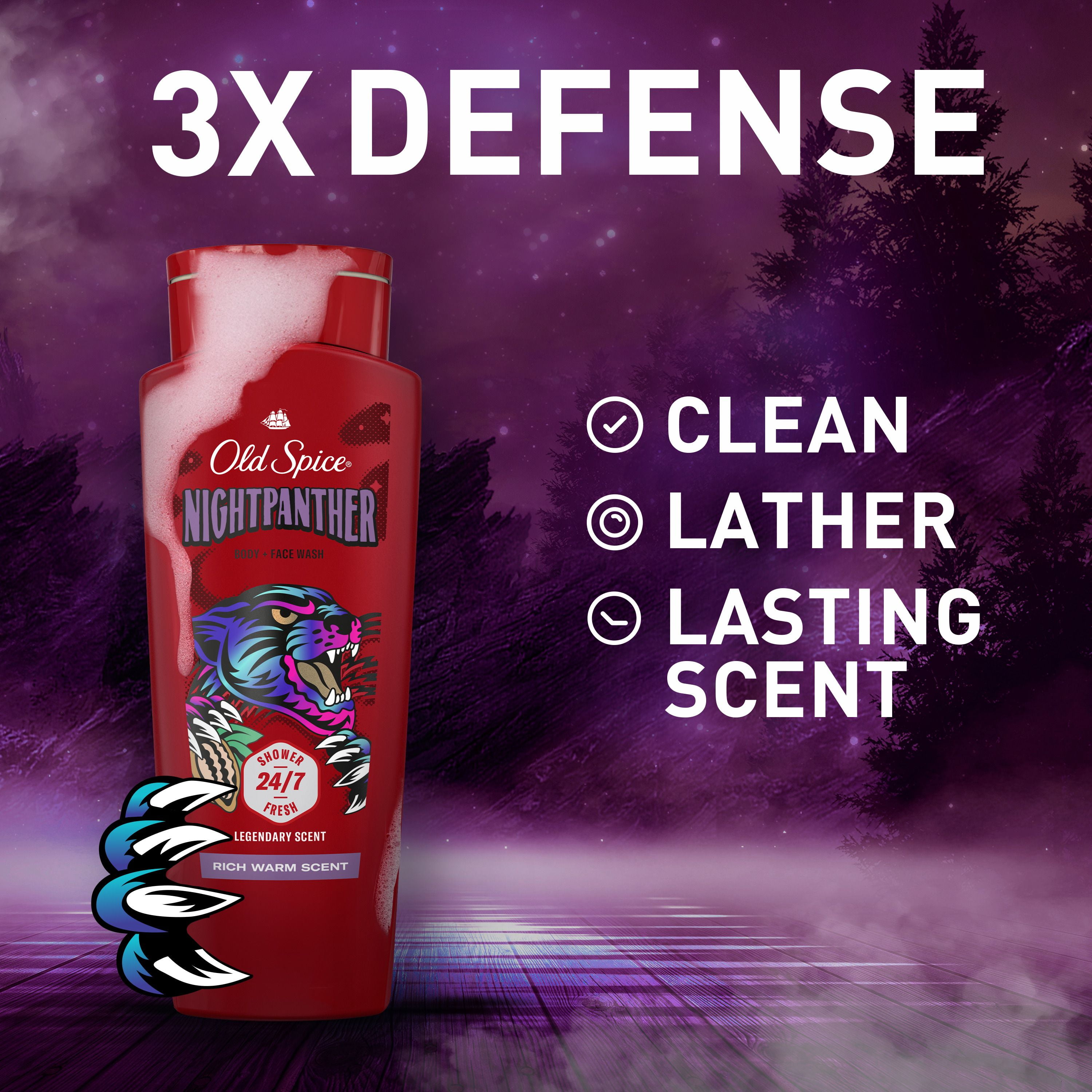 Nettoyant pour le corps Old Spice pour hommes, NightPanther