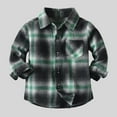 thumbnail image 2 of Plebaso Toddler Kids Baby Boys Girls Fashion Plaid Shirt Jacket Long Sleeve Lapel Button Shacket Boys Fall Winter Tops, 2 of 7