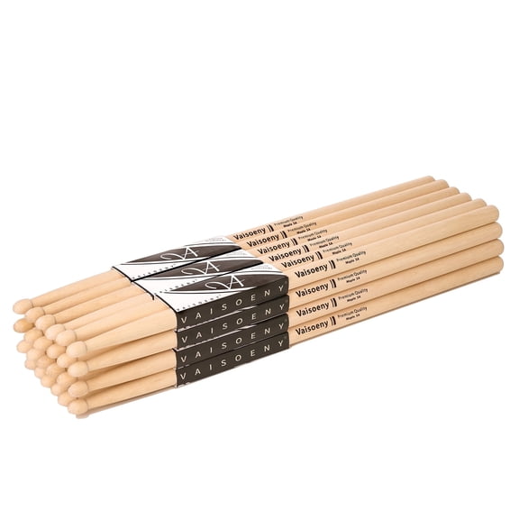Vaisoeny Drum Sticks,5A Drum Sticks for Adults,12 Pairs Classic Maple Wood Drumsticks for Kids , Professional Musical Instrument Percussion Accessories