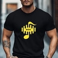 thumbnail image 1 of Men'S T-Shirt, Relaxed And Casual, Easy-Going Leisure, Men'S Summer Short-Sleeve T-Shirt with MUSIC Note Pattern, Plus Size, 1 of 5