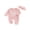 Pink, variant on She‘s Here Baby Girls Spring Fall Winter Clothes Newborn Baby Girl Hospital Going Home Outfit Waffled Romper Bow Letter Print Long Sleeve One Piece Jumpsuit with Headband