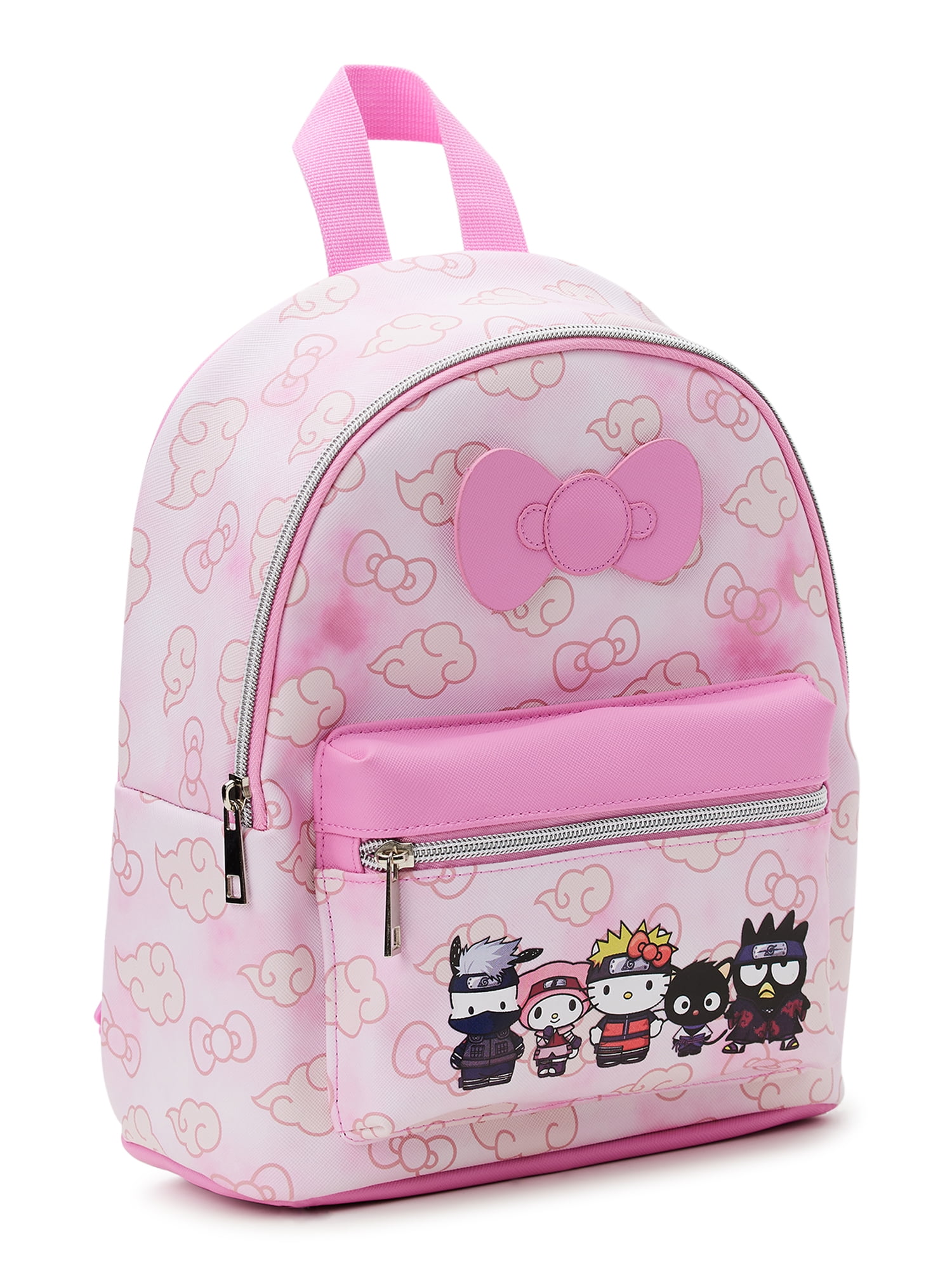Naruto Shippuden x Sanrio Hello Kitty Women's Graphic Mini Backpack, Pink 