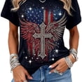 thumbnail image 4 of SCSAlgin American Flag Shirt Women 4th of July T-Shirt Patriotic Shirt Independence Day Stars Short Sleeve Tops, 4 of 4