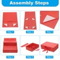 thumbnail image 3 of Uxcell 13x10x5 Inch Magnetic Gift Box Collapsible Paper Party Favor Boxes with Lid and Ribbon Red, 3 of 6