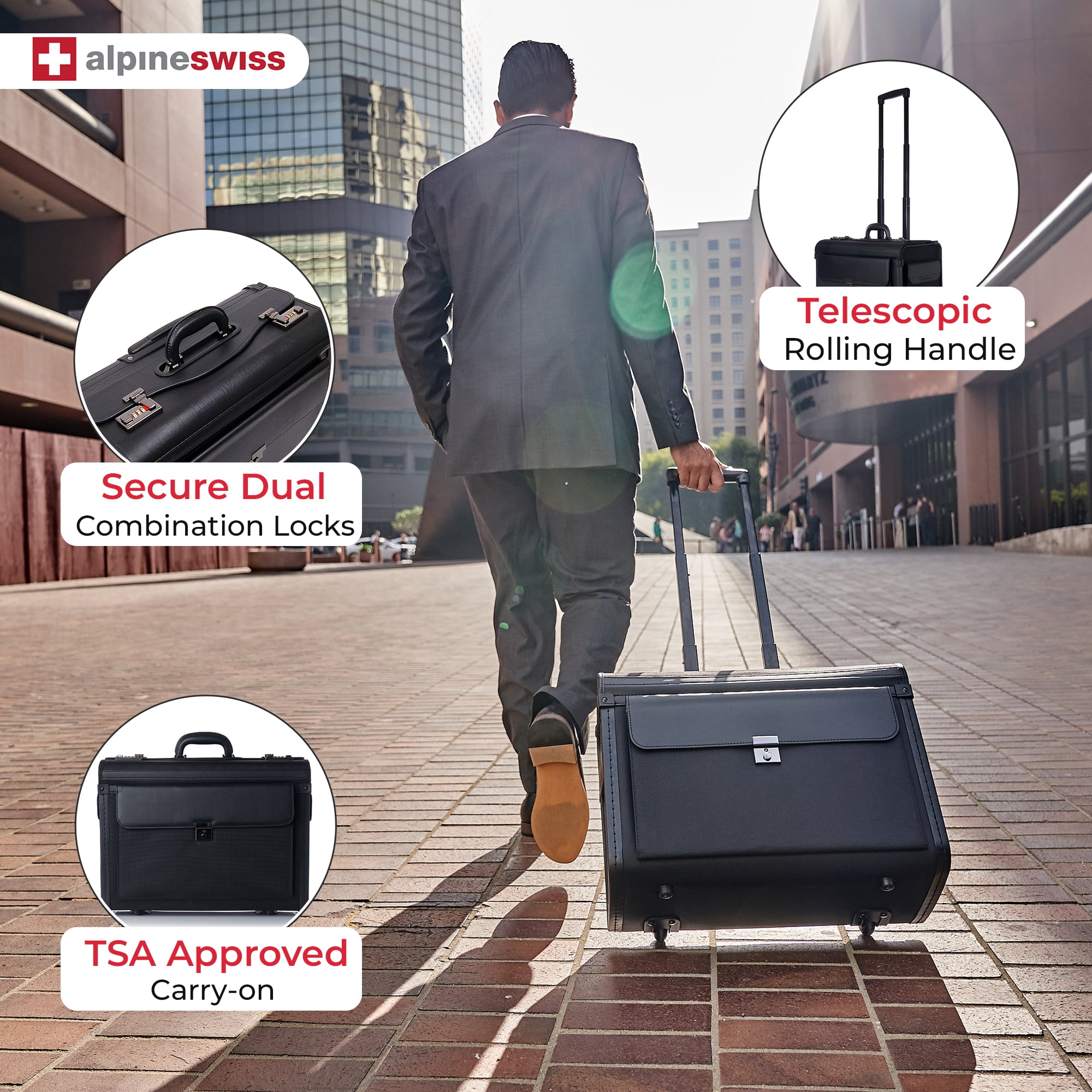 Leather rolling briefcase for lawyers sale