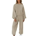 thumbnail image 2 of Autumn Plus Size Two Piece Sets for Women Versatile Round Neck Long Sleeve Loose Pants Set For Women, 2 of 8