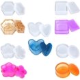 thumbnail image 1 of Moldes de resina, molde de resina en forma de caja, molde de silicona, molde de resina en forma de corazón, hexágono, cuadrado, flor, contenedor de joyería para bricolaje, molde para, 1 of 7