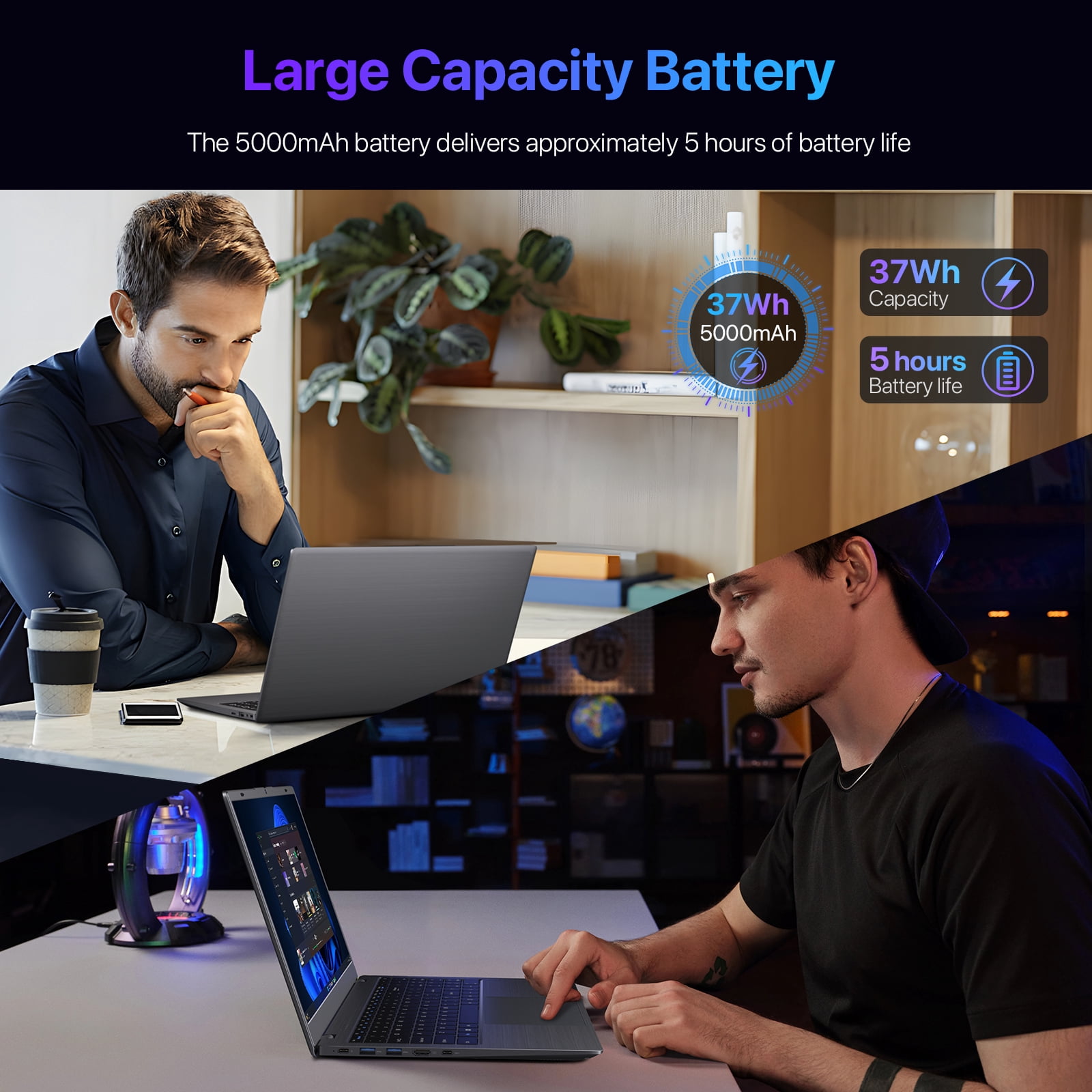 THTRO 15.6" IPS FHD Laptop Computer, 512GB SSD 16GB RAM, Intel 6500Y with 2 Cores 4 Thread, Type-C, Windows 11 Laptop for Business, Study, Office, Dark Gray, Lightweight