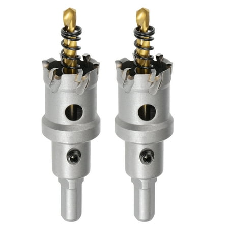 

26mm Carbide Hole Cutter Hole Saws for Stainless Steel Metal Triangular Shank Limit Step with Center Drill 2pcs