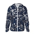 thumbnail image 1 of Fotbe Cherry Blossoms on Navy Background Chaqueta con Protección Solar UPF 50+ para Hombre y Mujer, Camisa con Capucha y Bolsillos-Large, 1 of 7