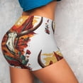 thumbnail image 4 of Daiia Western Desert Cactus Ram Skull Pattern Women's Workout Shorts Biker Shorts - High Waisted Workout Spandex Tummy Control Gym Running Yoga Shorts-X-Large, 4 of 8