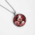 thumbnail image 4 of Rose Glass Design Circular Pendant Necklace for Women - Fashion Jewelry, 4 of 5
