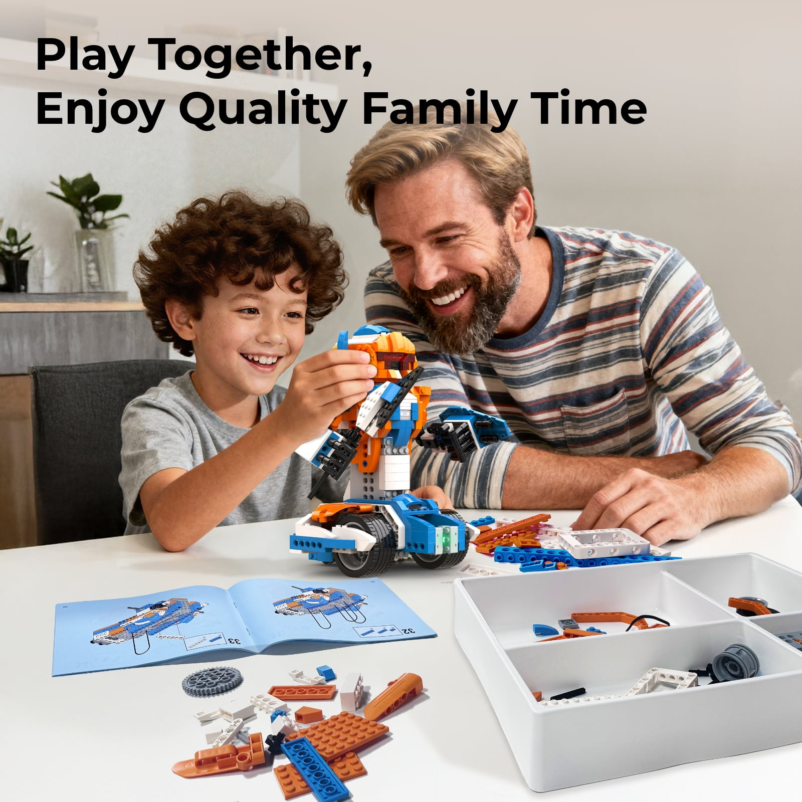Apitor Robot X Robot Building Kit, 12-in-1 Programmable Remote App-Controlled Car Coding Set, STEM Educational Birthday Gifts for Boys Girls Kids Aged 8-12 (600 Pieces)
