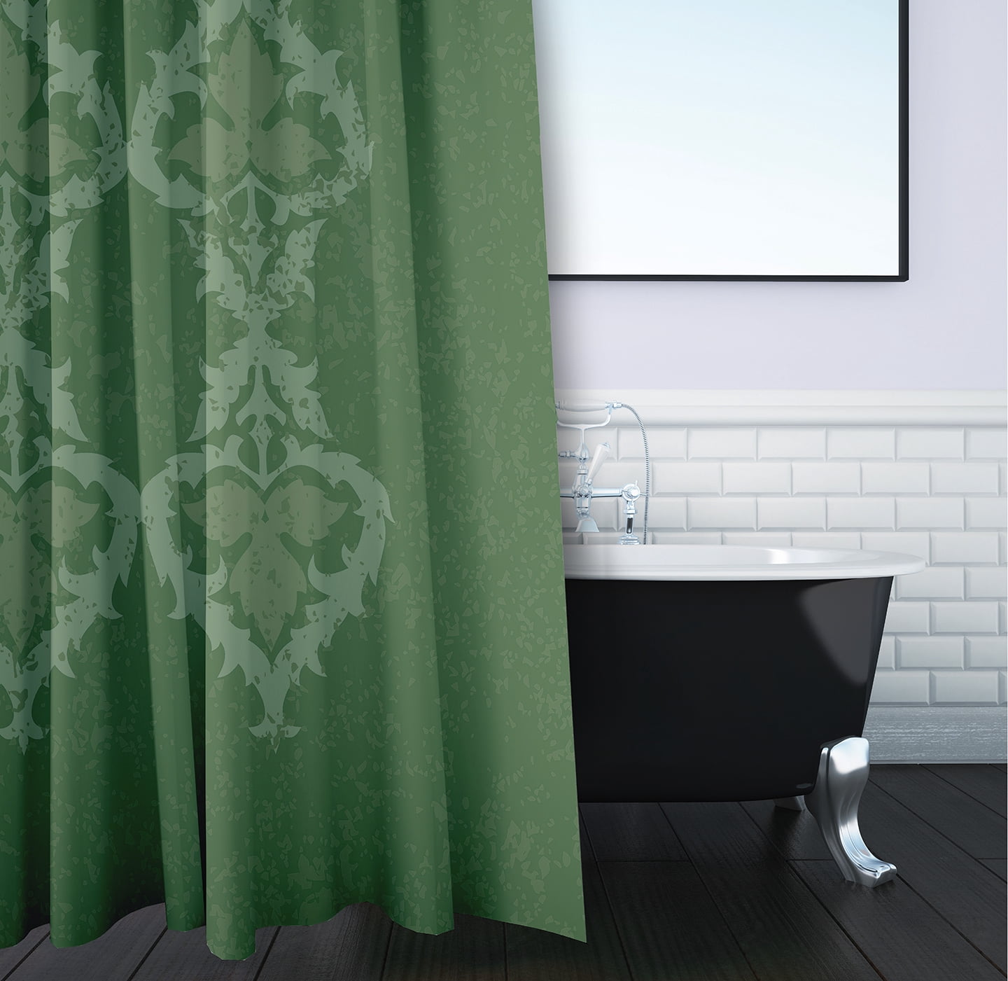 Simply Daisy 71" x 74" Ananda Geometric Print Shower Curtain