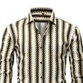 thumbnail image 4 of RongHuan Striped Shirts for Men Fashion Long Sleeve Button Down Shirt Business Casual Daily Work T-Shirt, 4 of 5