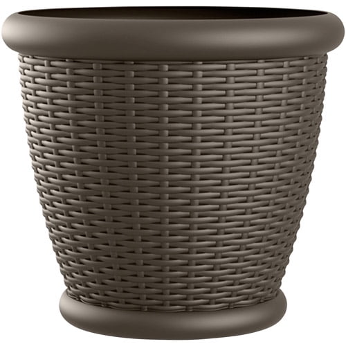 Suncast 18" Wicker Planter, Java, Contains 2 Planters by Generic