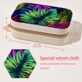 thumbnail image 5 of Tropical Jungle Leaves Velvet Portable Jewelry Box with Removable Compartment - Ideal Bracelet Holder and Necklace Organizer - Gift, 5 of 7