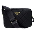 thumbnail image 2 of Prada Tessuto Black Quilted Nylon Triangle Logo Camera Crossbody Bag, 2 of 9