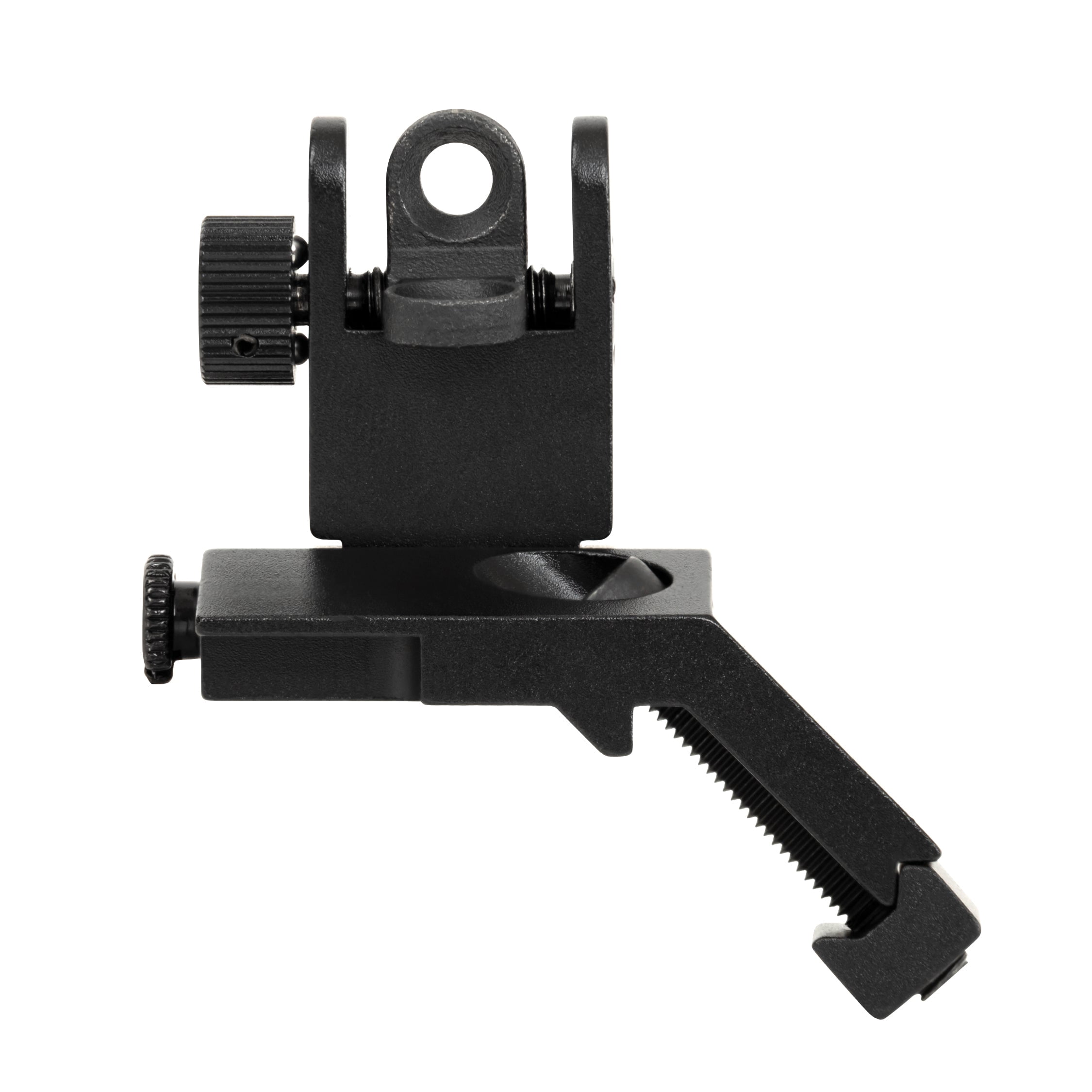 Dagger Defense flip up BUIS 45 degree picatinny rail mounted backup iron sights.