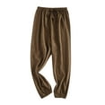 thumbnail image 3 of Kids' Mosquito-Repellent Pants, Cotton Linen Elastic Cuff Loose Fit Lounge and Sleep Pants for Boys and Girls, Breathable and Comfortable for Home Wear, Outdoor Protection, Relaxed Activities Coffee, 3 of 4