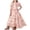 Pink, variant on YunPes Girls Floral Maxi Dress Puffy Sleeve Square Neck Tiered Ruffle Long Sundress Beach Party Fashion Elegant Retro Boho Dress
