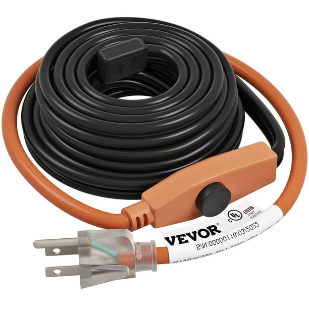 VEVOR Pipe Heating Cable, 12 Feet Heat Tape for Water Pipe, 7W/ft Water