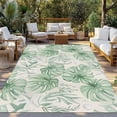 thumbnail image 3 of Fsddascl Summer Green Palm Leaf Outdoor Rug for Patio/Deck/Porch, Non-Slip Large Area Rug 6 x 9 Ft, Tropical Plants Botanical Starfish Indoor Outdoor Rugs Washable Area Rugs, Camping Rug Carpet, 3 of 5