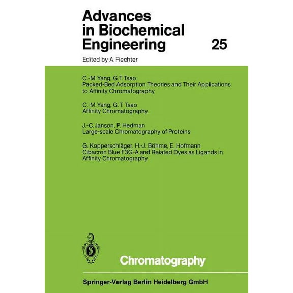 Advances in Biochemical Engineering & Bi Chromatography, Book 25, (Paperback)