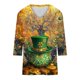 thumbnail image 5 of TaTaai Women Loose Casual V-Neck Top St. Patrick's Day Print 3/4 Sleeve Fashion Tee Ladies Spring Daily Outdoor Wear Soft Comfortable Non-See-Through No Fading Stylish Top Gift, 5 of 5