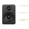 thumbnail image 5 of Kanto YU2 PC Gaming Desktop Speakers with 3" Drivers - Matte Black (Pair) with Kanto S2W Angled Desktop Speaker Stands - White (Pair) (2022), 5 of 9
