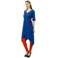 thumbnail image 2 of Phagun Angrakha Style Rayon Womens Tunic Kurta Pom-Pom Designer Kurti Top Indian Clothing, 2 of 7