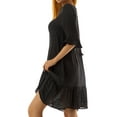 thumbnail image 6 of hirigin Women's Cover-up Dress Short Sleeve V Neck Solid Ruffled Loose Summer Casual Beach Dress, 6 of 9