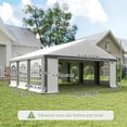 thumbnail image 3 of Outsunny Tente de Fête Robuste 20 Pieds x 20 Pieds, Auvent de Garage pour Abri d'Auto, Gris, 3 of 10