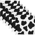thumbnail image 6 of Coolnut Black White Cow Pattern Cloth Napkins Set of 4,Reusable Washable Polyester Dinner Table Napkins for Kitchen,Dining,Restaurant,Party Decoration, 6 of 7