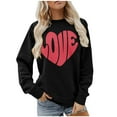thumbnail image 2 of WTXUE Valentine's Sweatshirt Love Heart Graphic Print Long Sleeve Crewneck Shirts Trendy Sweatshirts Dressy Sweatshirts Womens Graphic Sweatshirts Warm Sweatshirt Valentines Day Outfit Black L, 2 of 4