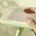 thumbnail image 4 of Cepillo de peluquería para perros y gatos | Peine multifuncional para el baño, herramienta eficaz para la caída, aguja de masaje suave, cerdas suaves, mango ergonómico, verde/morado, 16x9,8cm, 4 of 8