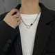 thumbnail image 1 of Collar de pareja con anillo irregular, estilo hip hop, estilo neutro, cadena de clavícula, 1 of 4