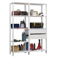 thumbnail image 3 of Madesa Garage Storage Rack with 2 Drawers and Open Shelves 51"L Multiuse Modular Organization Cabinet for Tools - White, 3 of 11