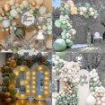 thumbnail image 5 of Arco de globos verde salvia, kit de arco de guirnalda de globos verde aguacate, verde menta, blanco, dorado, globos de látex, paquete de 103 piezas para cumpleaños, baby shower, boda, jungla, 5 of 5
