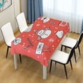 thumbnail image 5 of WOBOGO Christmas Element Square Tablecloth 60×60in Polyester Fabric Tablecloth Washable Dust Resistant Wrinkle Resistant, 5 of 9