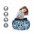thumbnail image 2 of Abstract Storage Toy Bag Chair, Digital Raindrops Leafage Creative Contemporary Style Print, Stuffed Animal Organizer Washable Bag, Large Size, Multicolor, by Ambesonne, 2 of 3