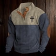 thumbnail image 1 of Chandail en Molleton Sans Capuche pour Hommes, chandail-Over pour Extérieur, Manches Longues, Col Rond, Doublé Doux, Thermique, pour Printemps Automne Hiver, Confort, 1 of 3