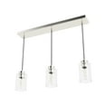 thumbnail image 5 of Hunter - Hartland 3-light Brushed Nickel, Large Cluster Light, Dimmable, Transitional Style, Linear Shaped, for Bedrooms, Dining, Living Rooms - 13068, 5 of 8