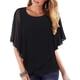 thumbnail image 1 of Sunloudy Blusas de gasa fluidas para mujer, blusas de cuello redondo sueltas de color sólido informales de doble capa Sunloudy moda, 1 of 5